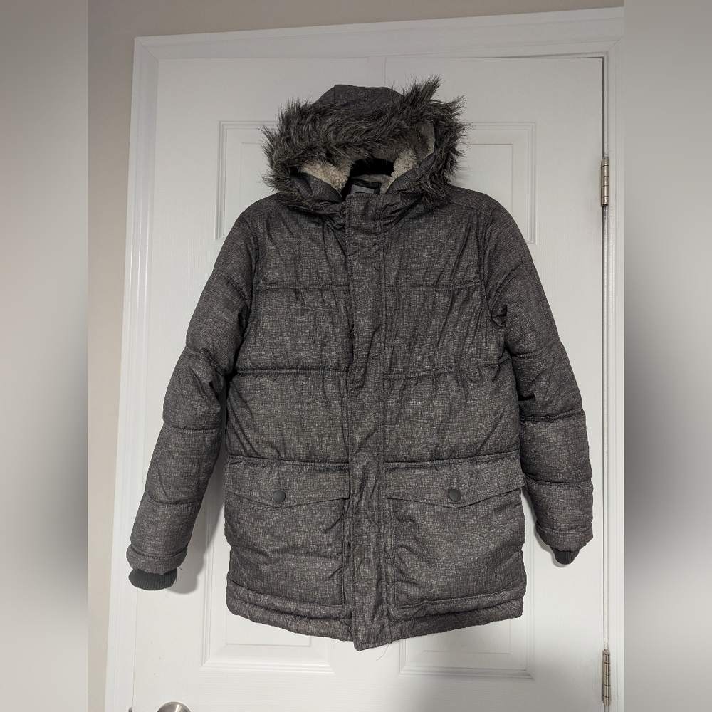 Old Navy winter coat, youth boys size M 10/12 Sherpa lined